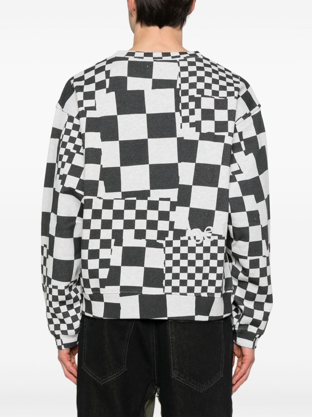 logo-print checked sweatshirt - 4