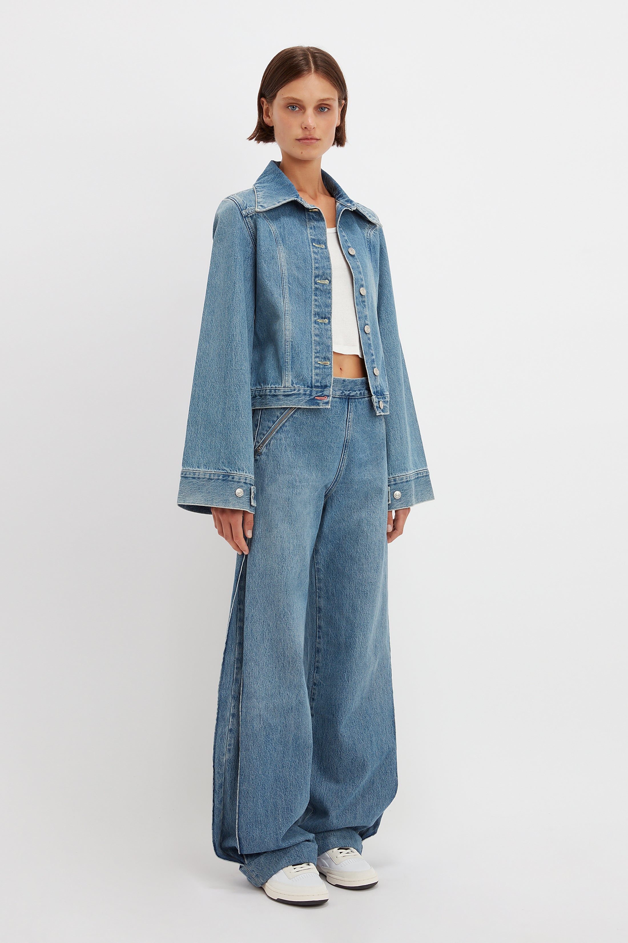 Mia Regan x VB Denim Jacket in Classic Blue Wash - 4