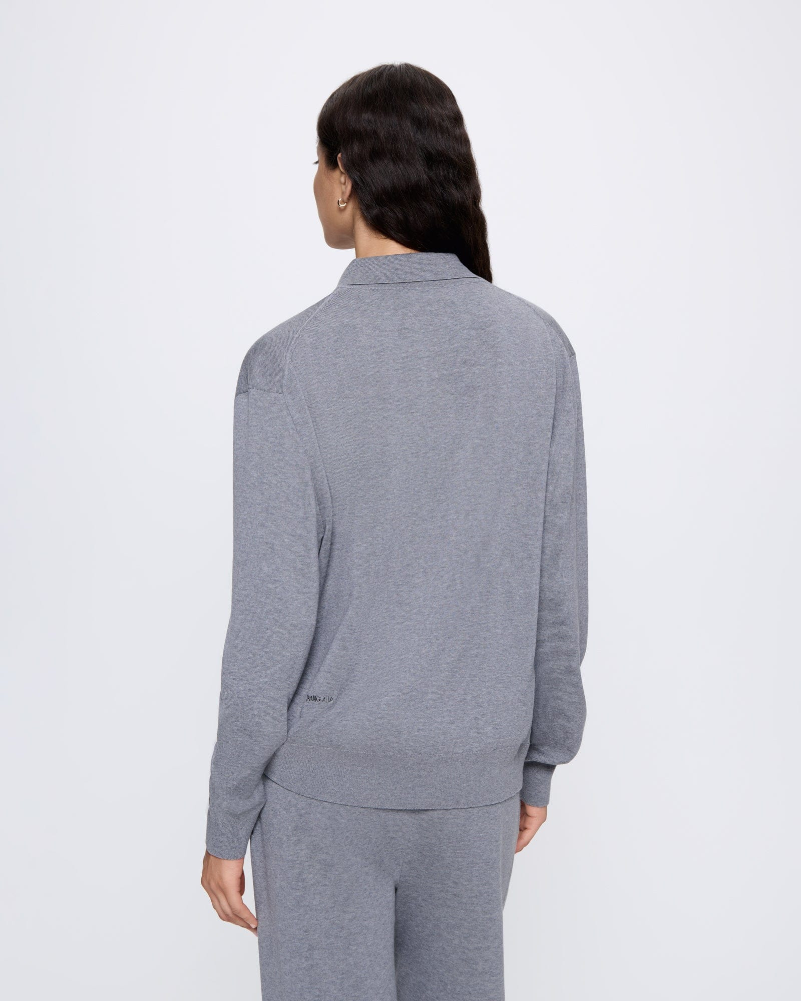 Womens DNA Knitted Collared Shirt - Grey Marl - 5