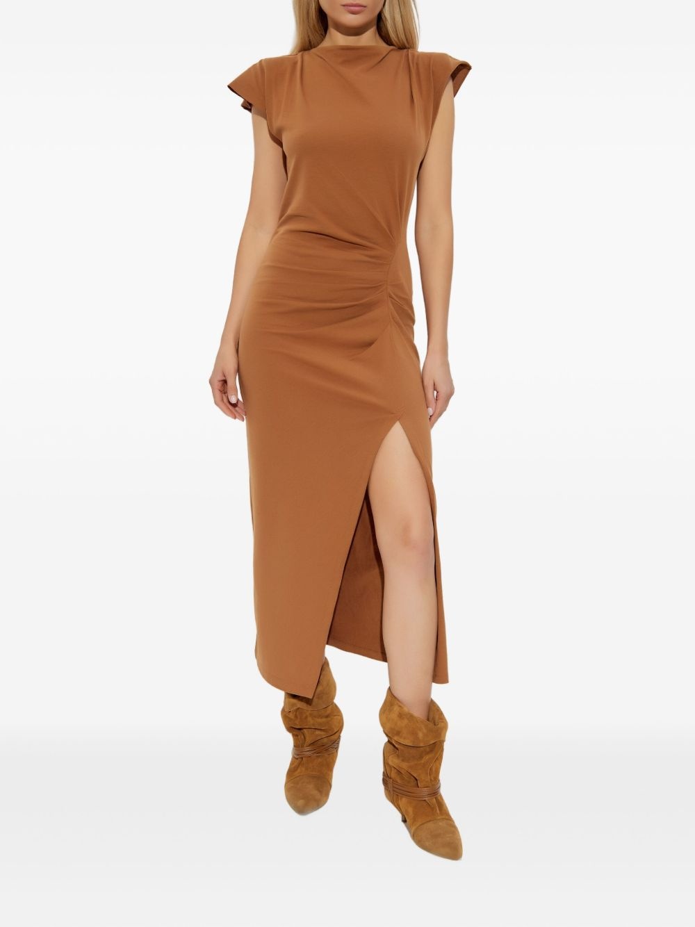 Nadela side-split draped midi dress - 3