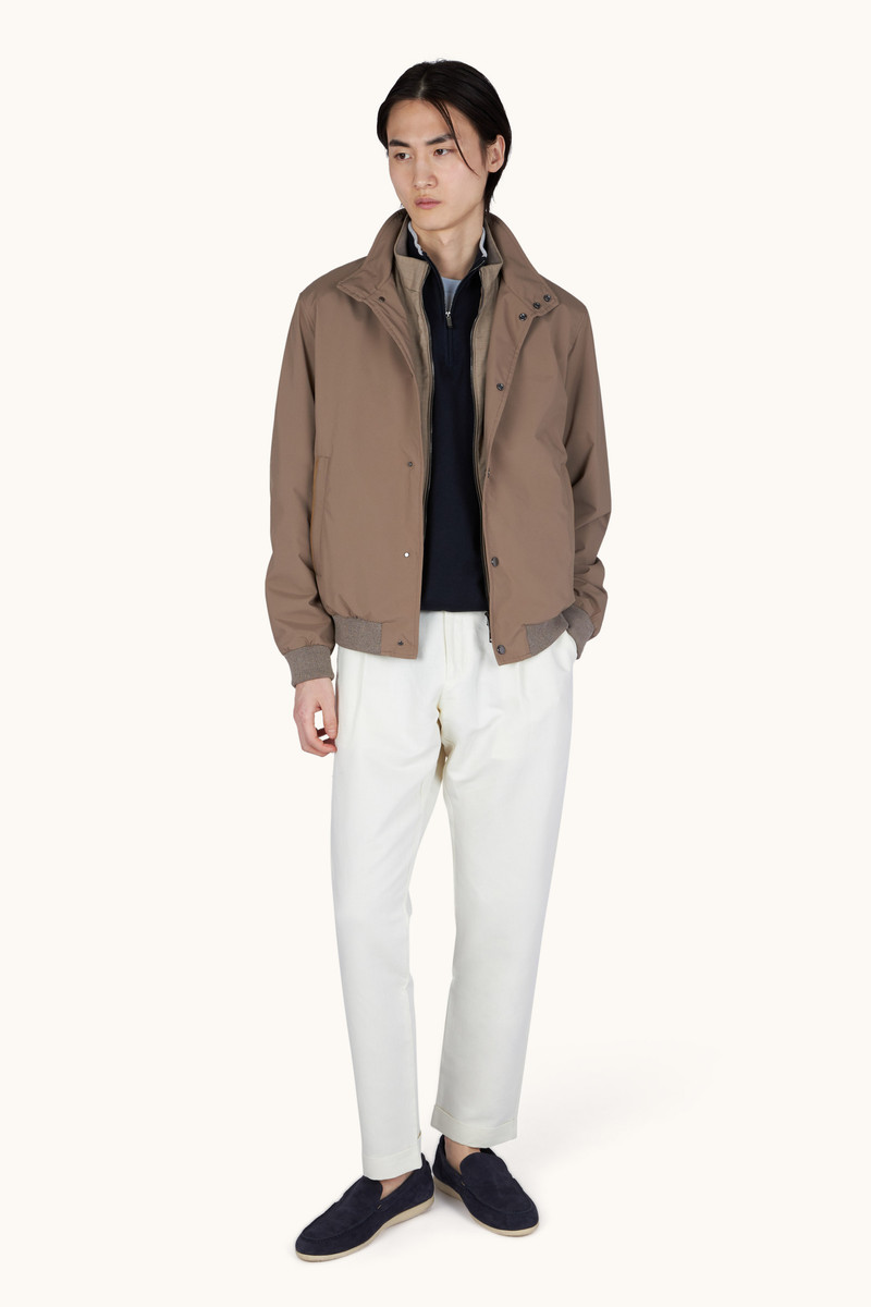 Paul & Shark HALF‑ZIP SWEATER IN COTTON AND SILK WITH AQUALEATHER SUEDE DETAILS outlook