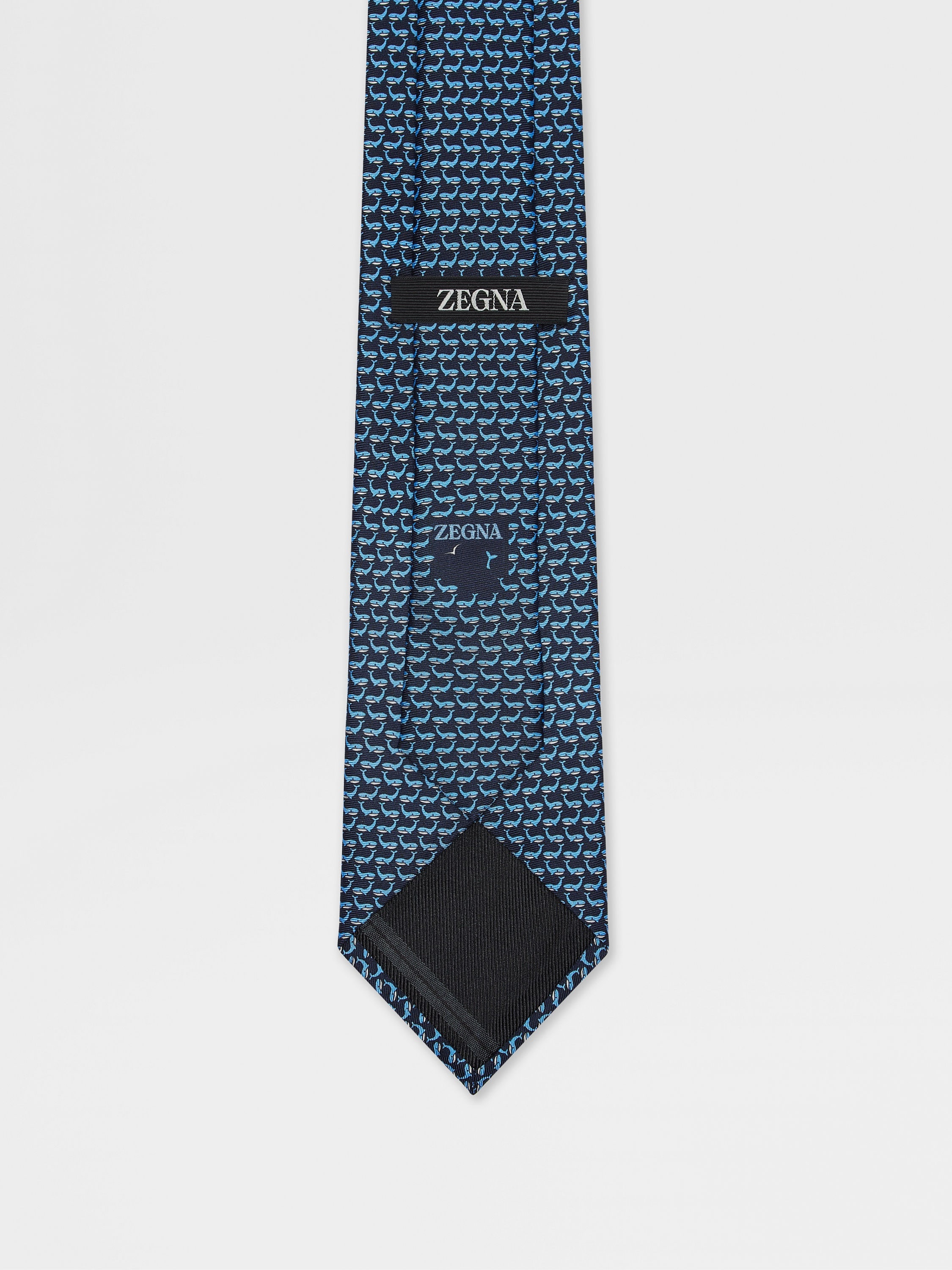 DARK BLUE SILK TIE - 3