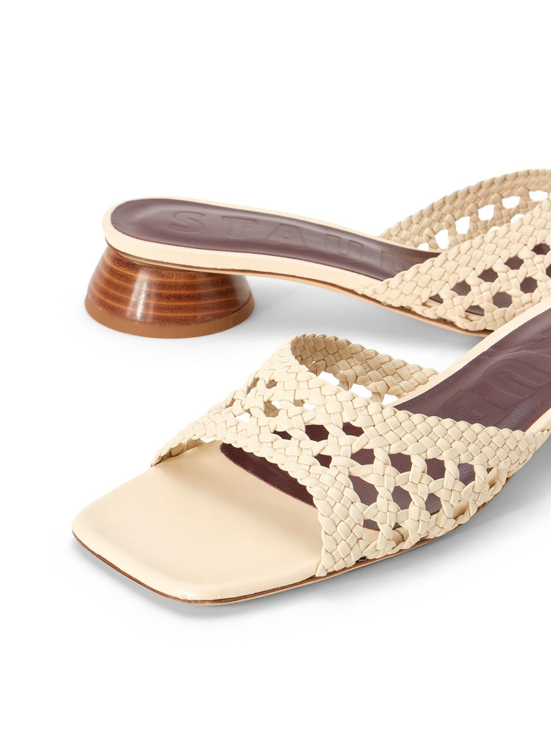 Women's Simone Crochet 35MM Leather Sandals - Cream 4