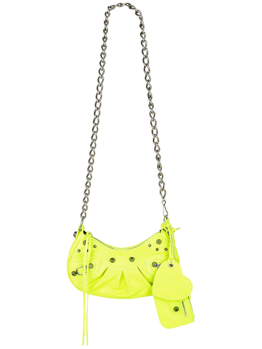 Le Cagole XS Shoulder Bag With Chain Metallized In Yellow - 4