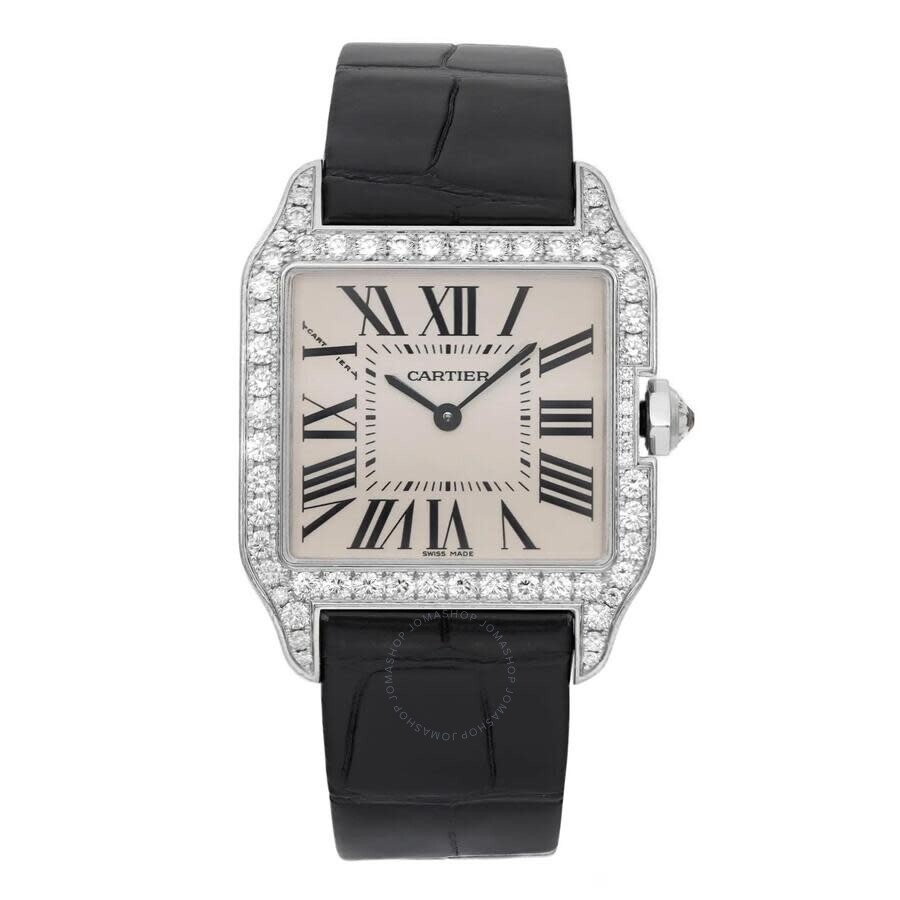 Pre-owned Cartier Santos Dumont Diamond Silver Dial Ladies Watch WH100251 - 1