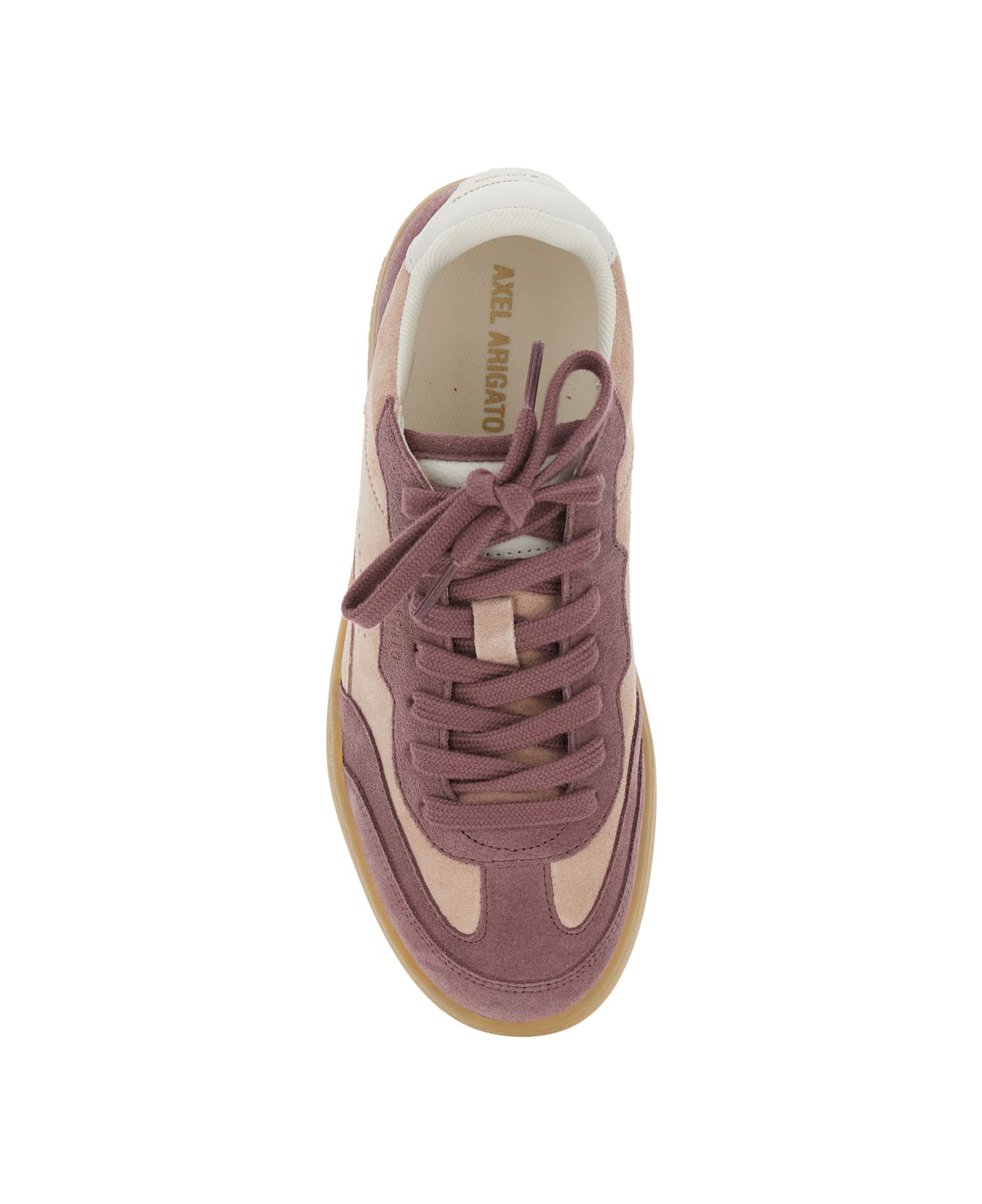 'dice T-toe' Pink Low Top Sneakers With Contrasting Heel With Logo Lettering In Suede Woman - 4