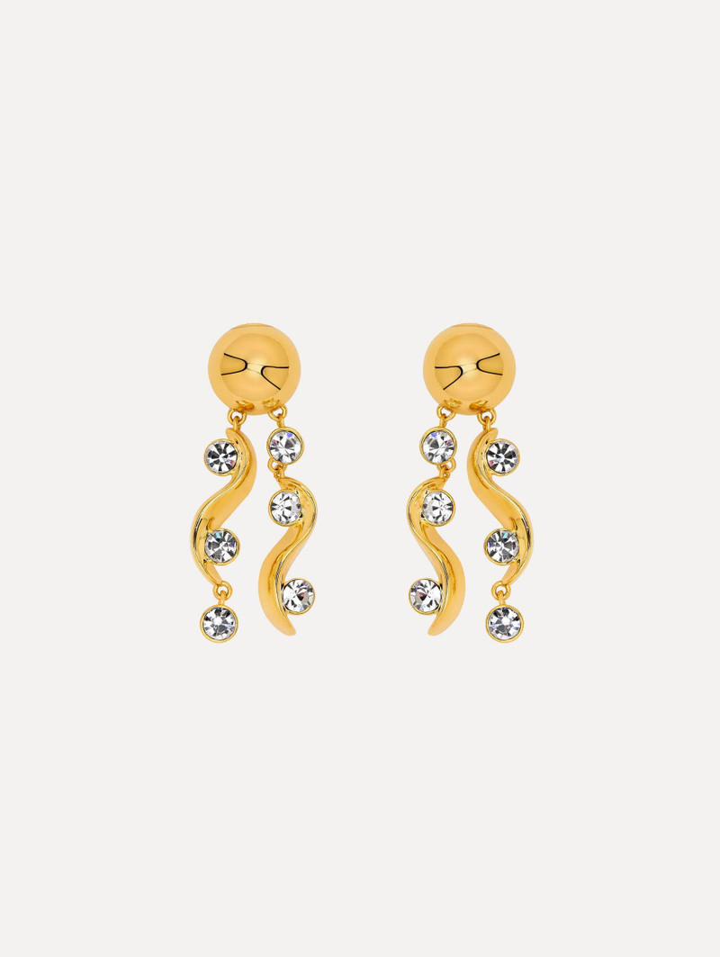 CRYSTAL WAVE DROP CLIP-ON EARRINGS 1