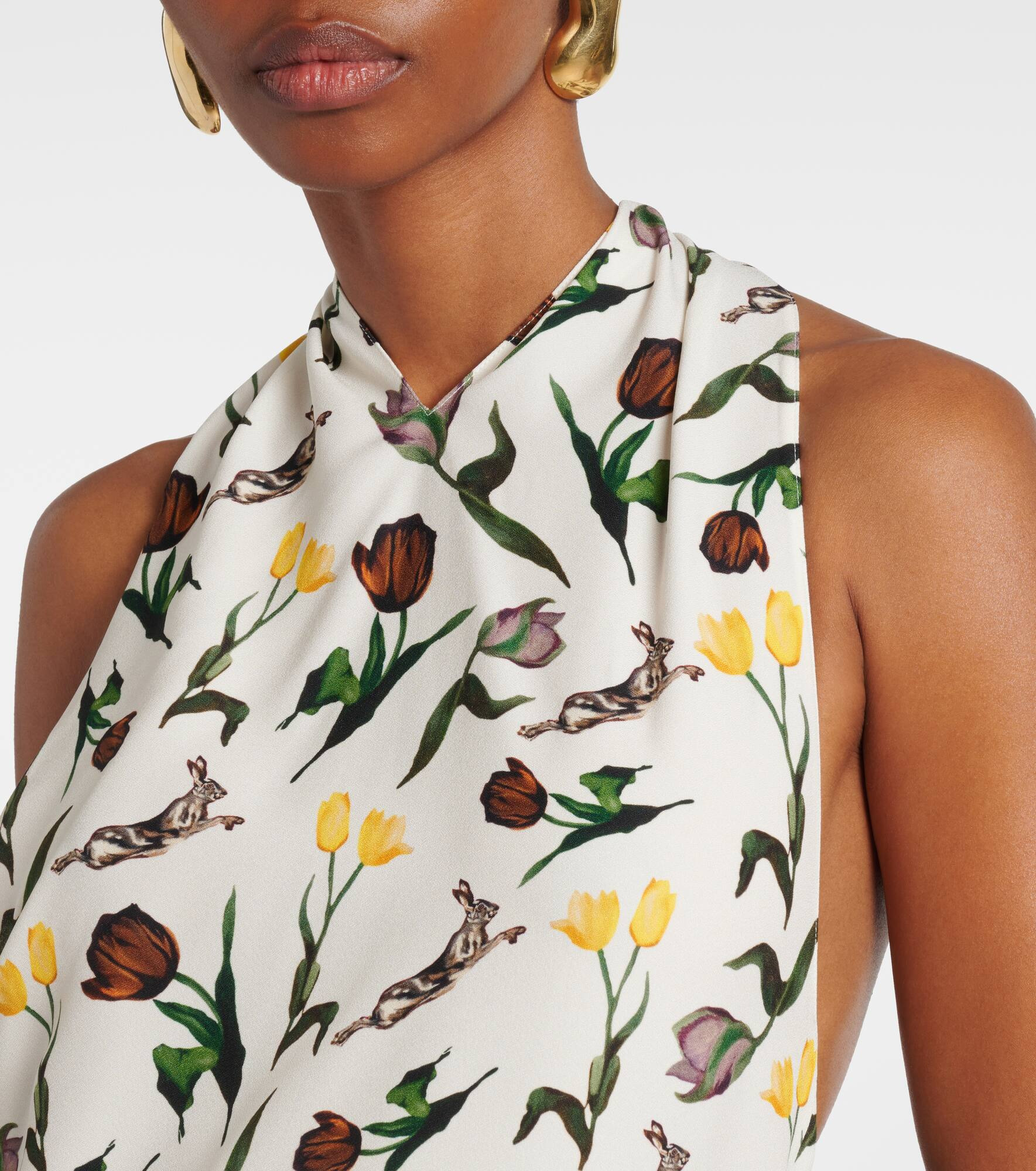 Floral poplin maxi dress - 4