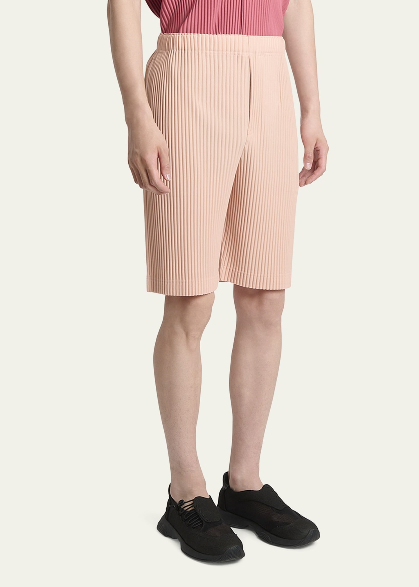 Men's Pleated Pull-On Shorts - 4