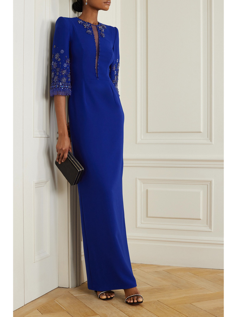 JENNY PACKHAM Sandrine Embellished Cutout Cady Gown outlook