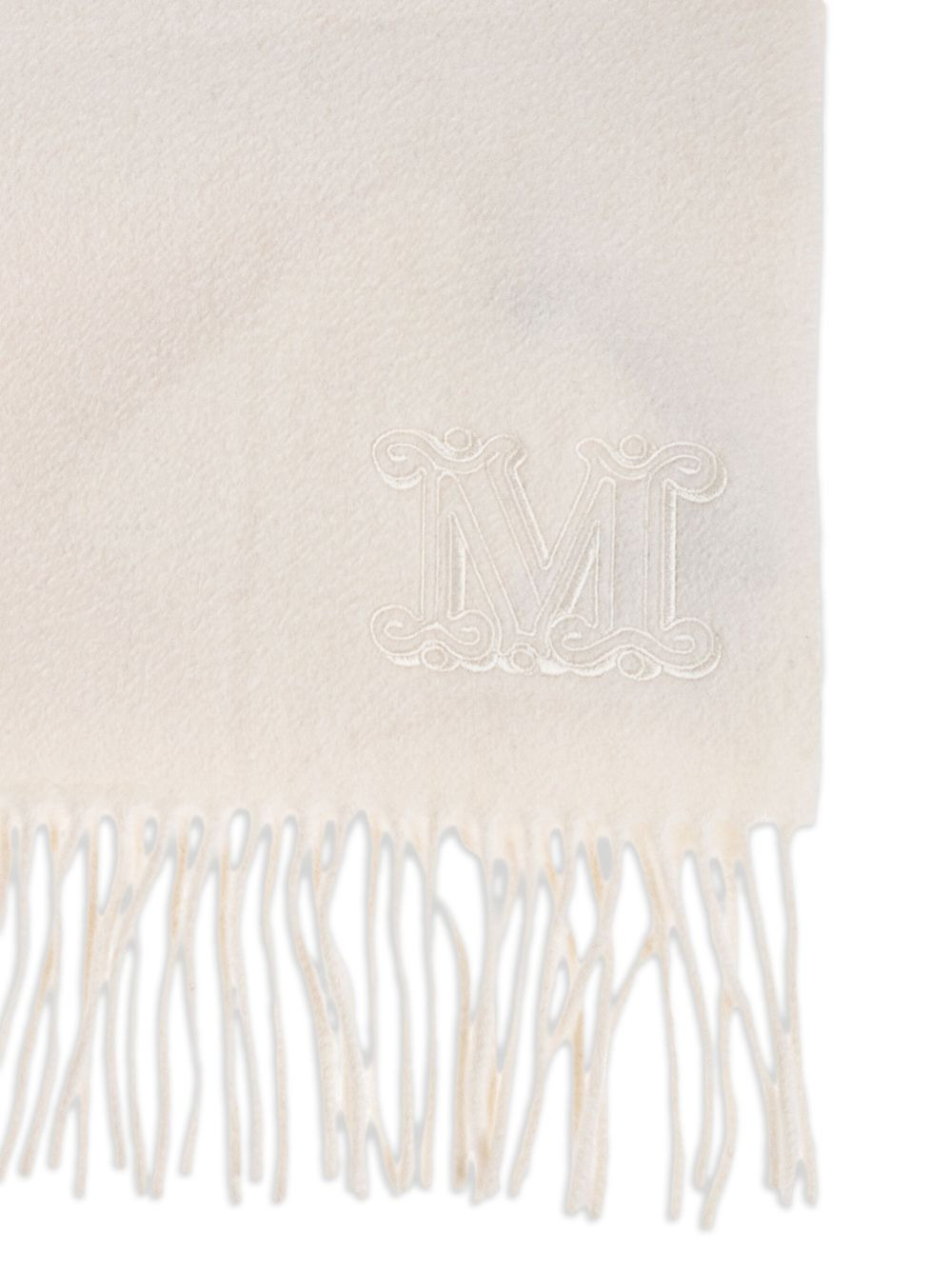 logo-embroidered fringed-edge scarf - 2