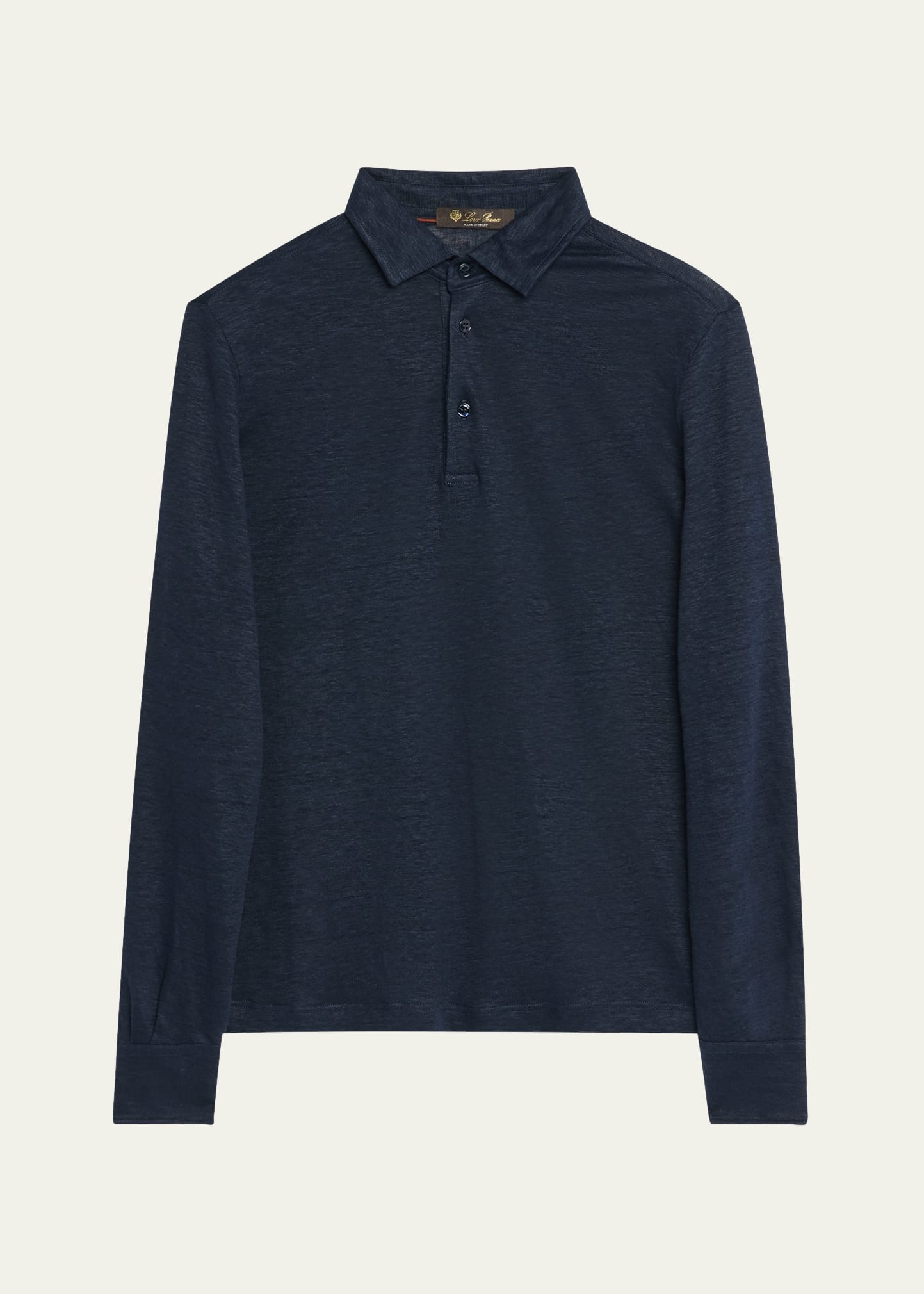 Men's Sam Linen Long-Sleeve Polo Shirt - 1