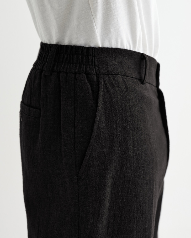 Bayham - Black Linen-Cotton Relaxed Fit Trousers 5