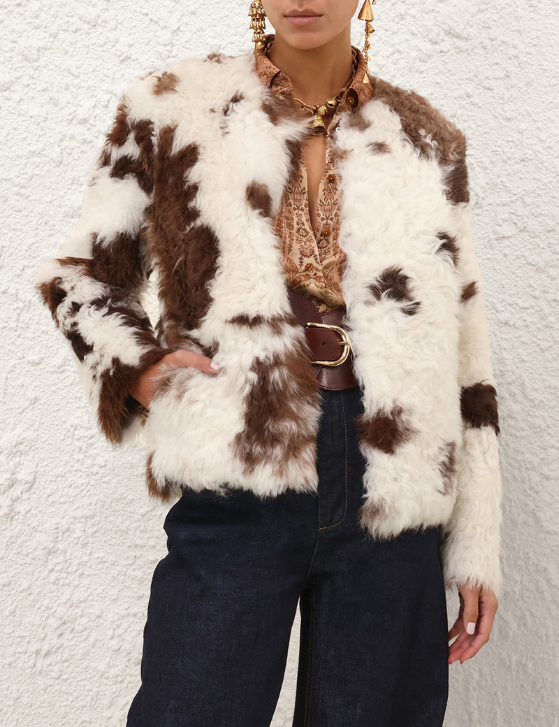 Zimmermann HYPNOTIC SPOT SHEARLING JACKET outlook