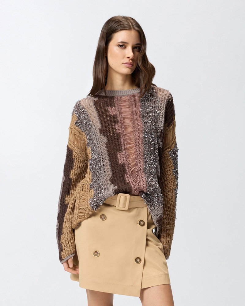 SWEATER WITH INLAYS IN CONTRASTING YARN 3
