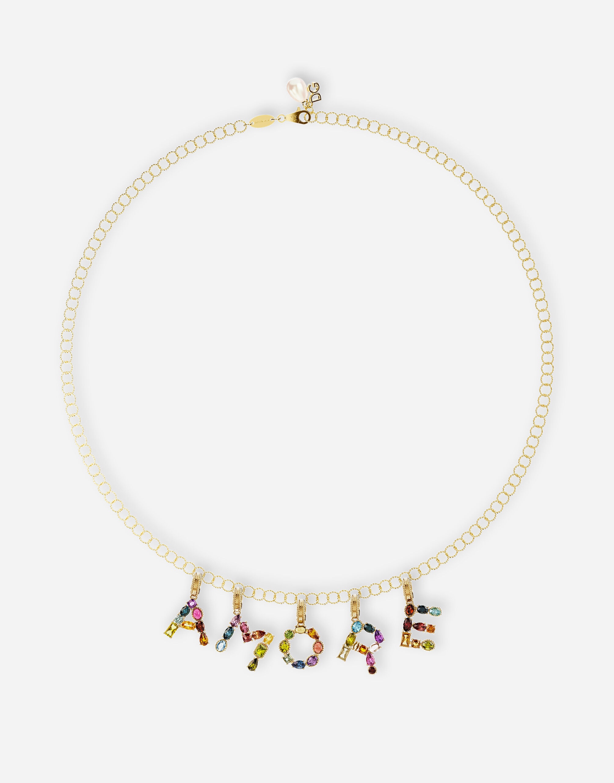 Charm G Lettering 18-carat yellow gold and multicolored gems - 4