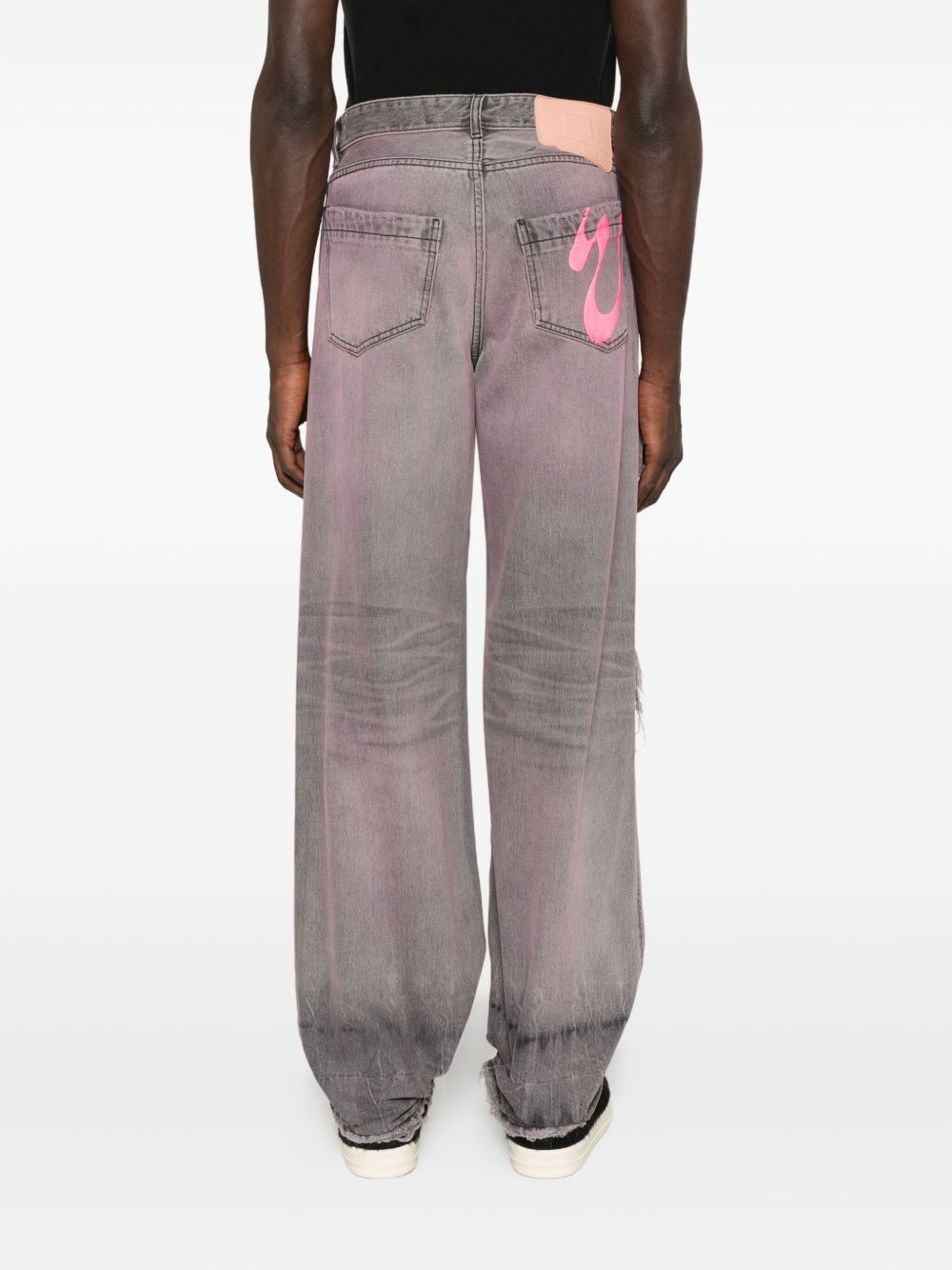 distressed frayed jeans - 4