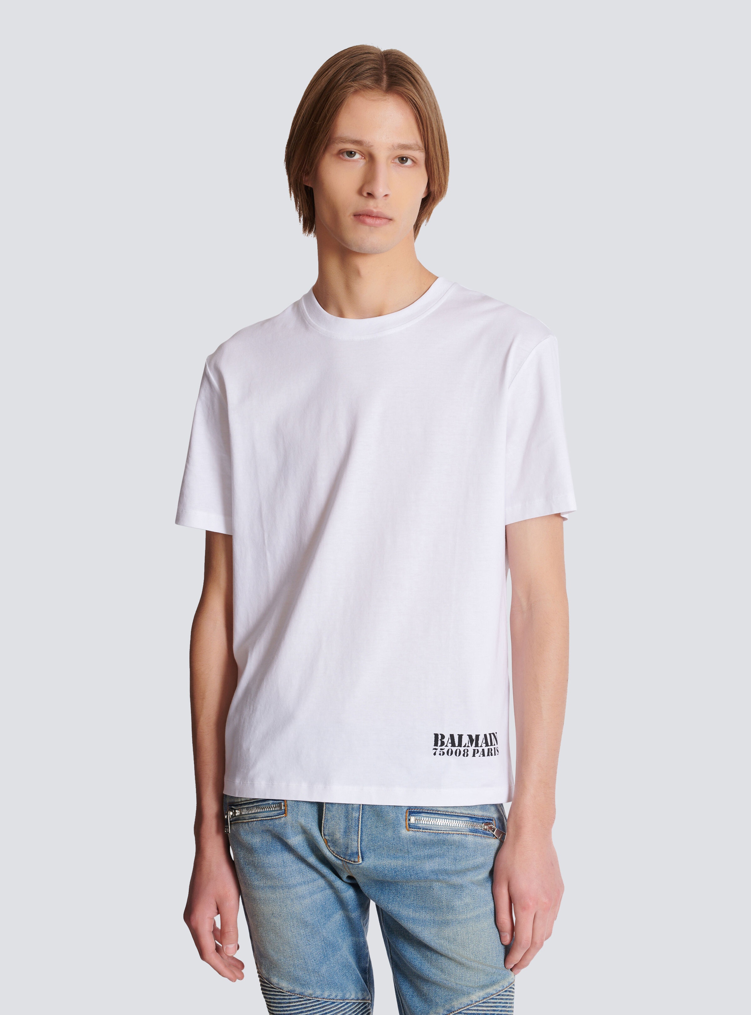 Small Balmain Stamp printed T-shirt - 6
