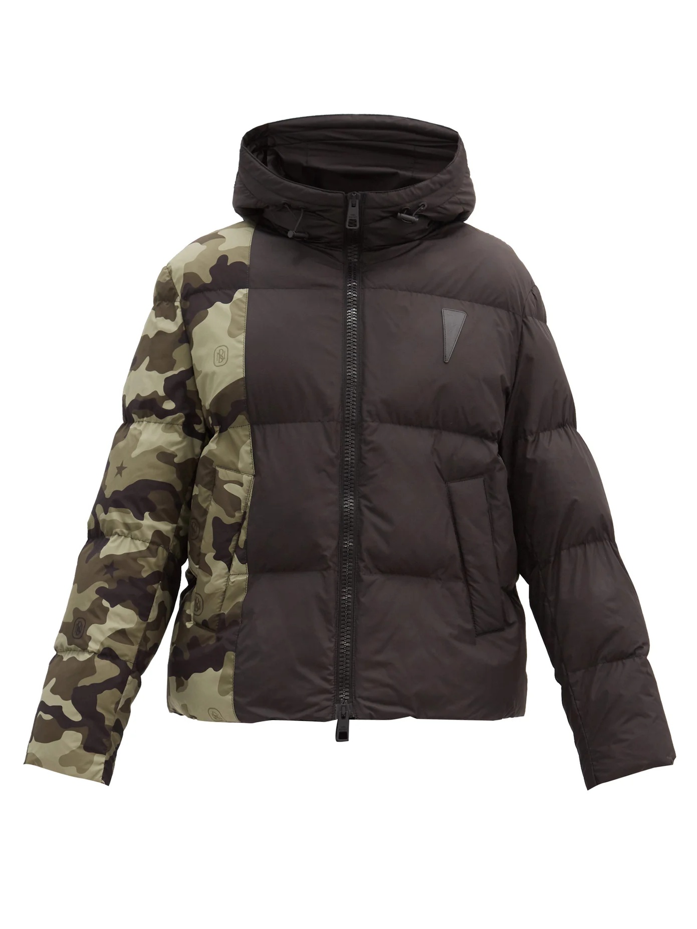 Camouflage-panelled padded jacket - 1