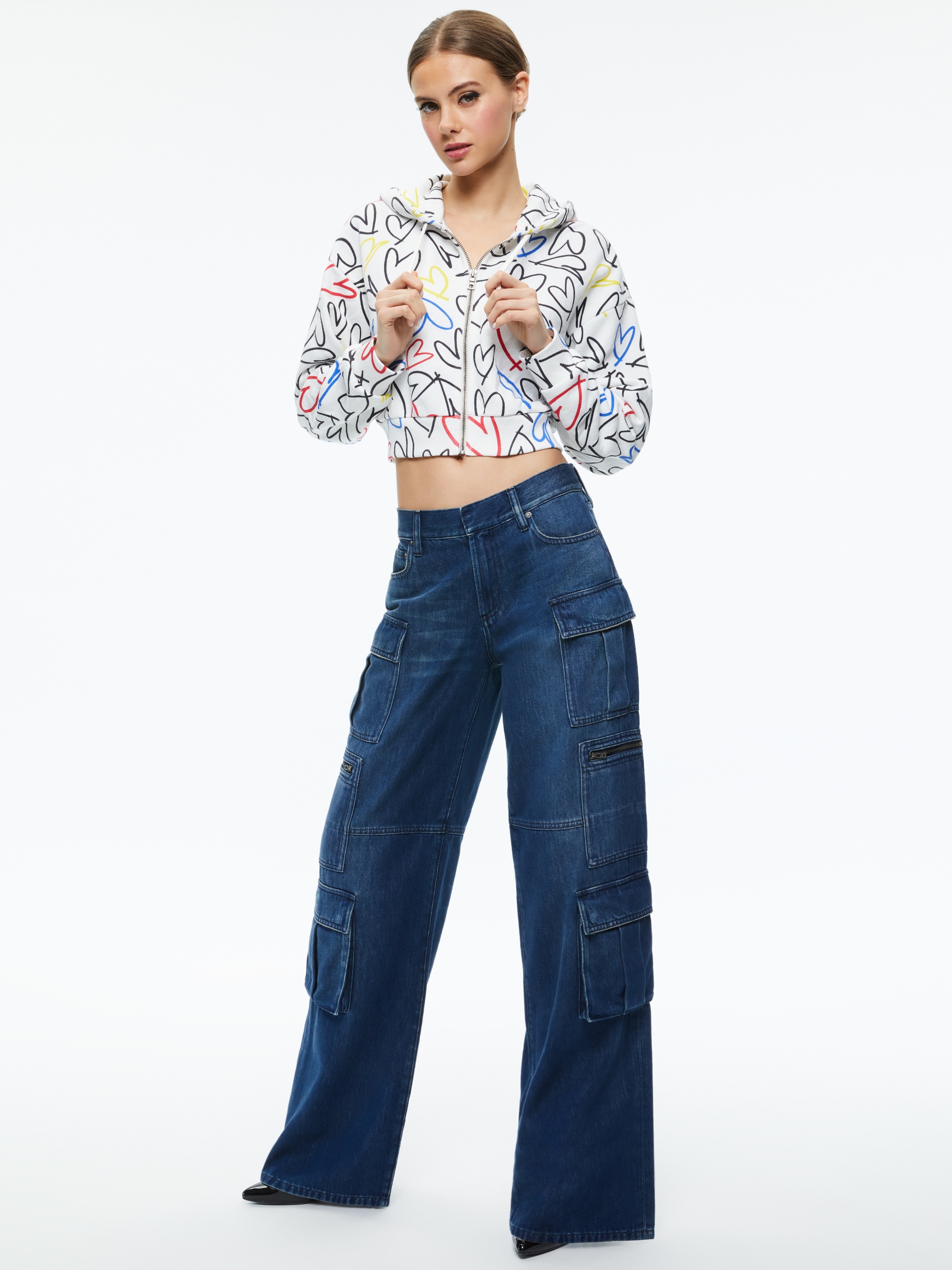 A+O X LELE PONS HEARTS BARRON CROPPED HOODIE - 6
