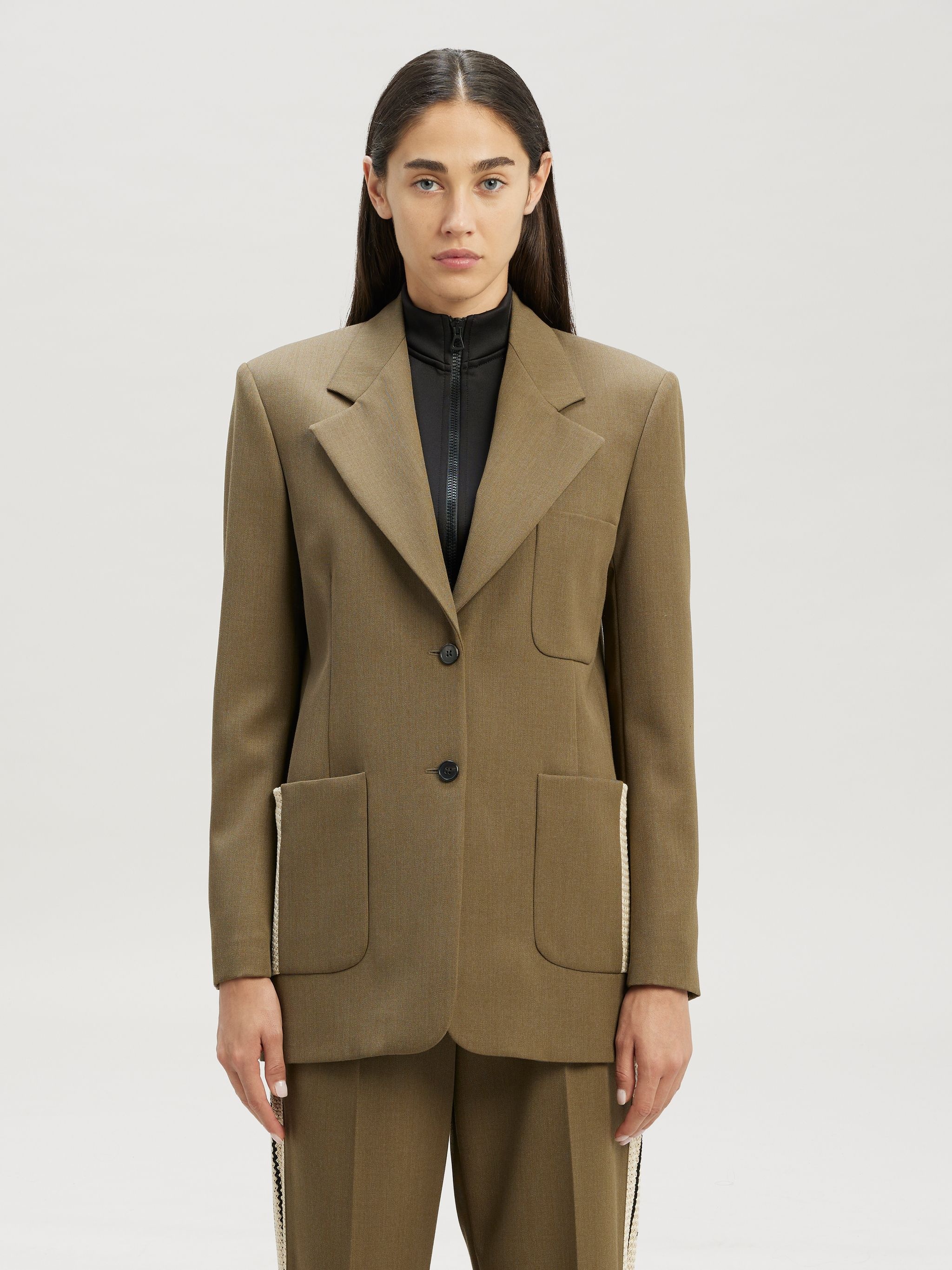 Knit Tape Blazer - 3