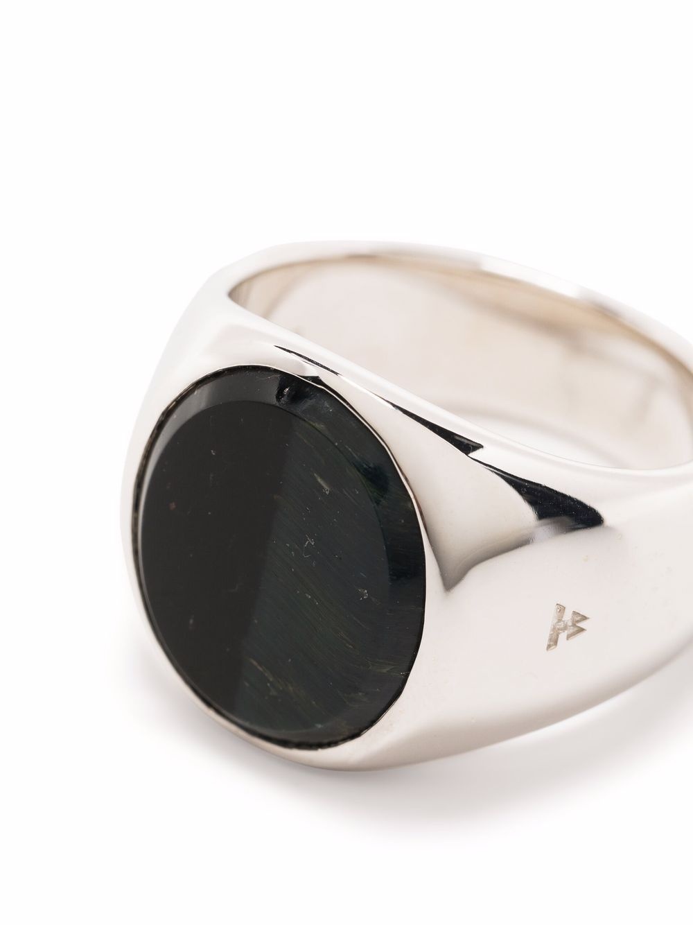 oval blue hawk eye signet ring - 3