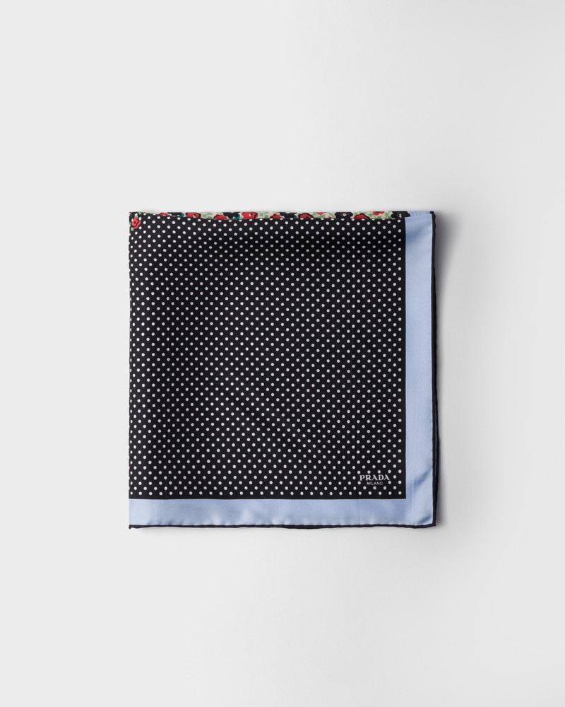 Printed silk twill scarf, 55 x 55 cm 1