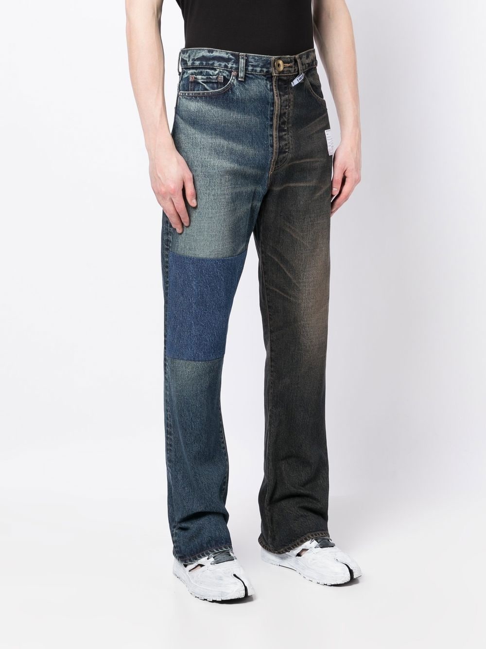 two-tone straight-leg jeans - 3