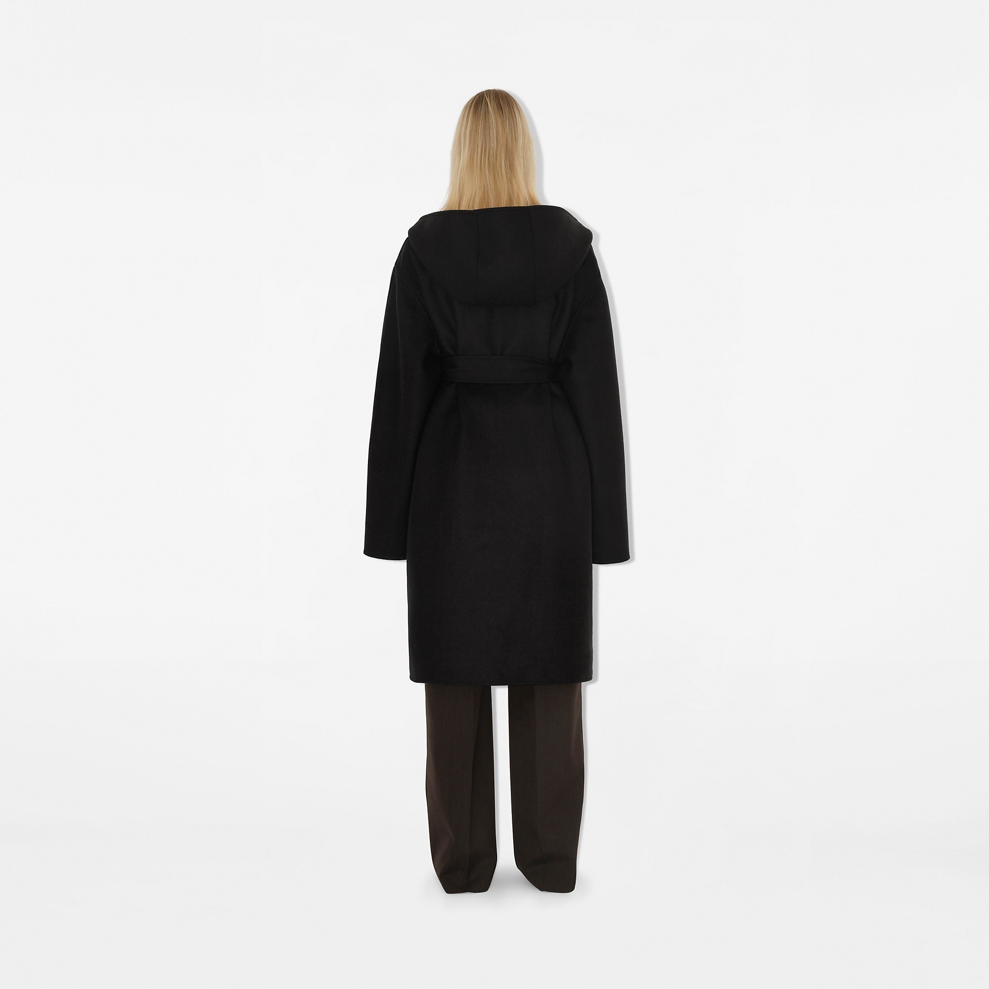 Mid-length Reversible Check Wool Car Coat - 4