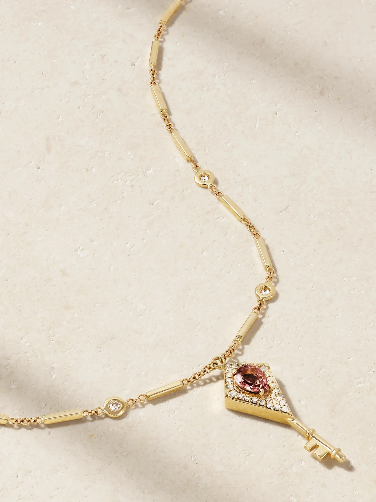 14-karat Gold, Diamond And Tourmaline Necklace - 1