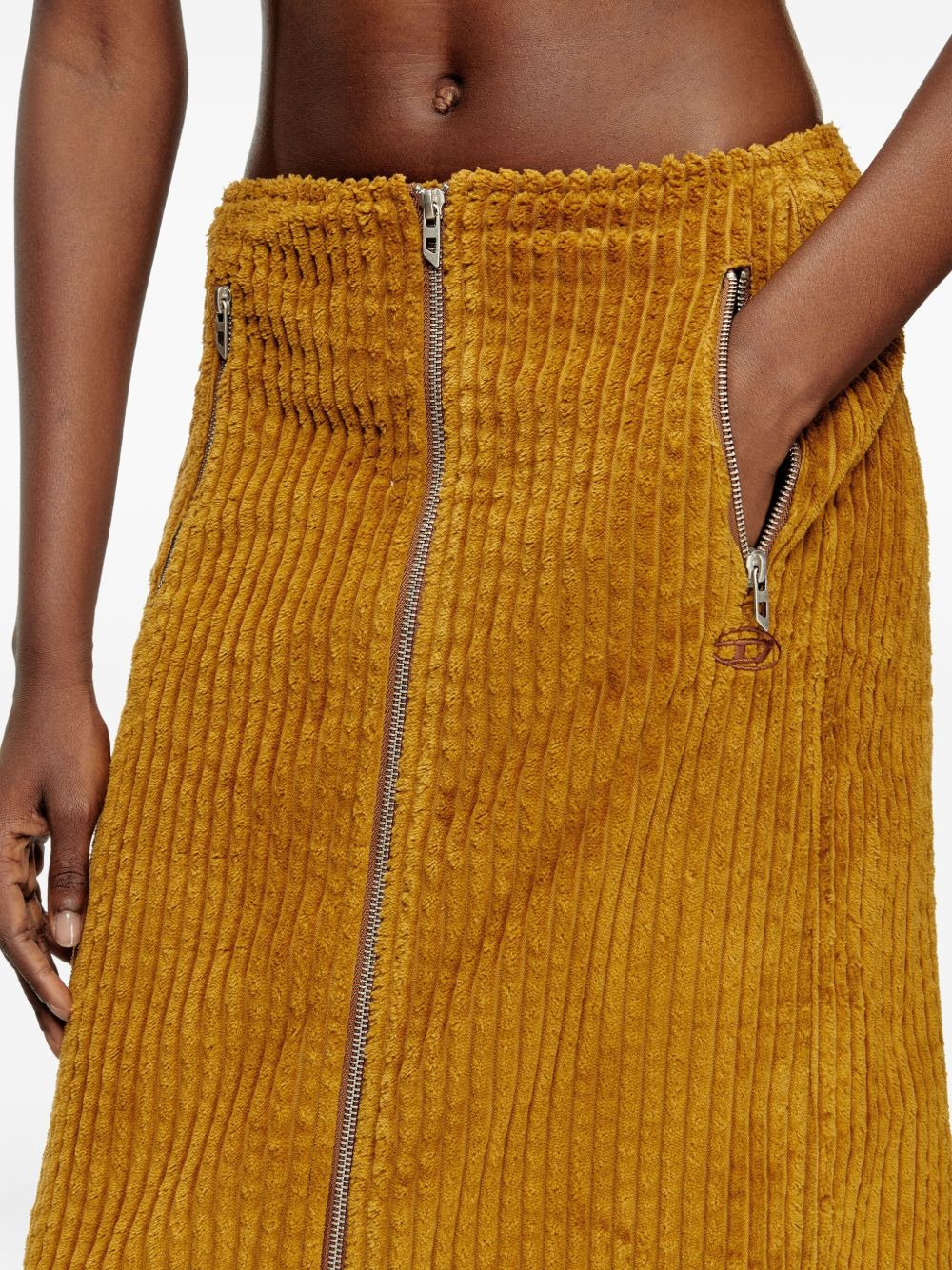 O-LLIPOP zip-front corduroy midi skirt - 5