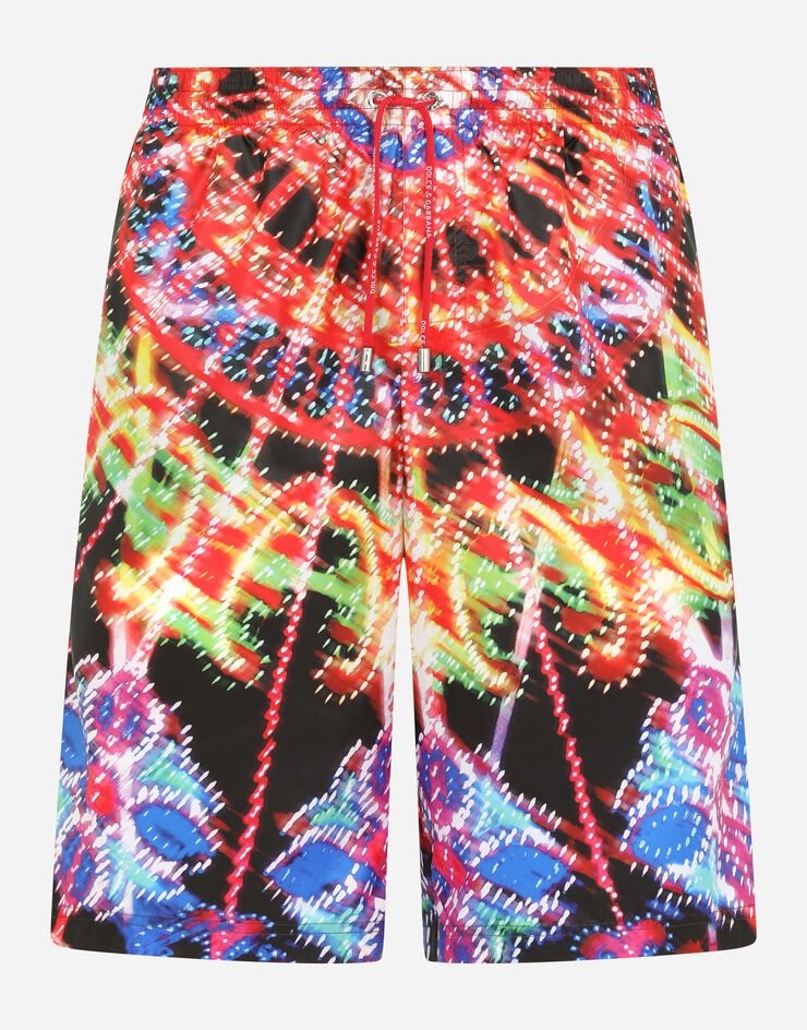 Long swim trunks with illumination print - 1