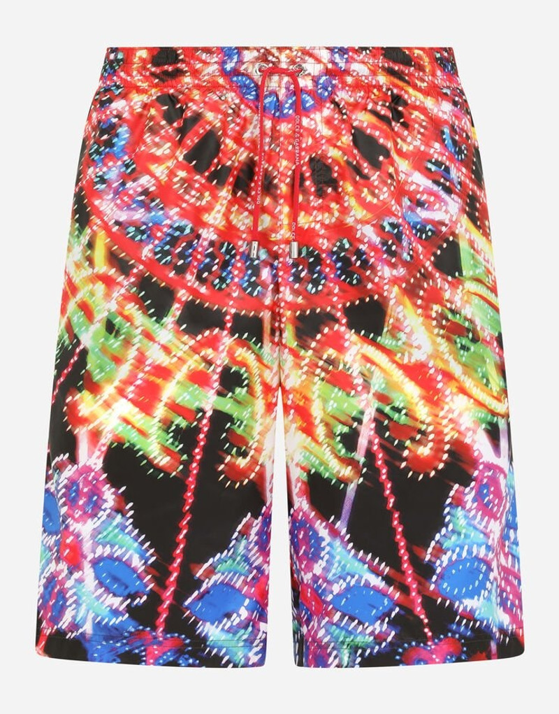 Dolce & Gabbana Long swim trunks with illumination print outlook