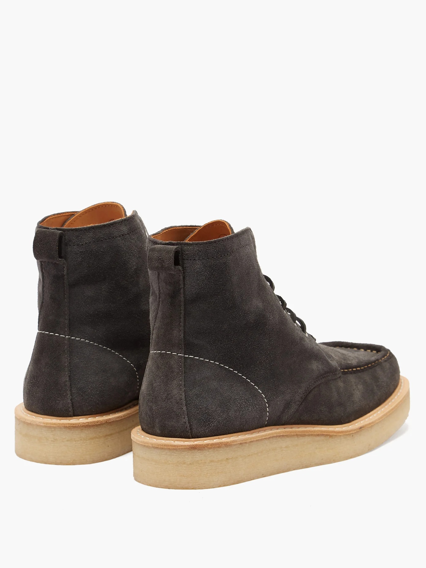 Suede lace-up boots - 4