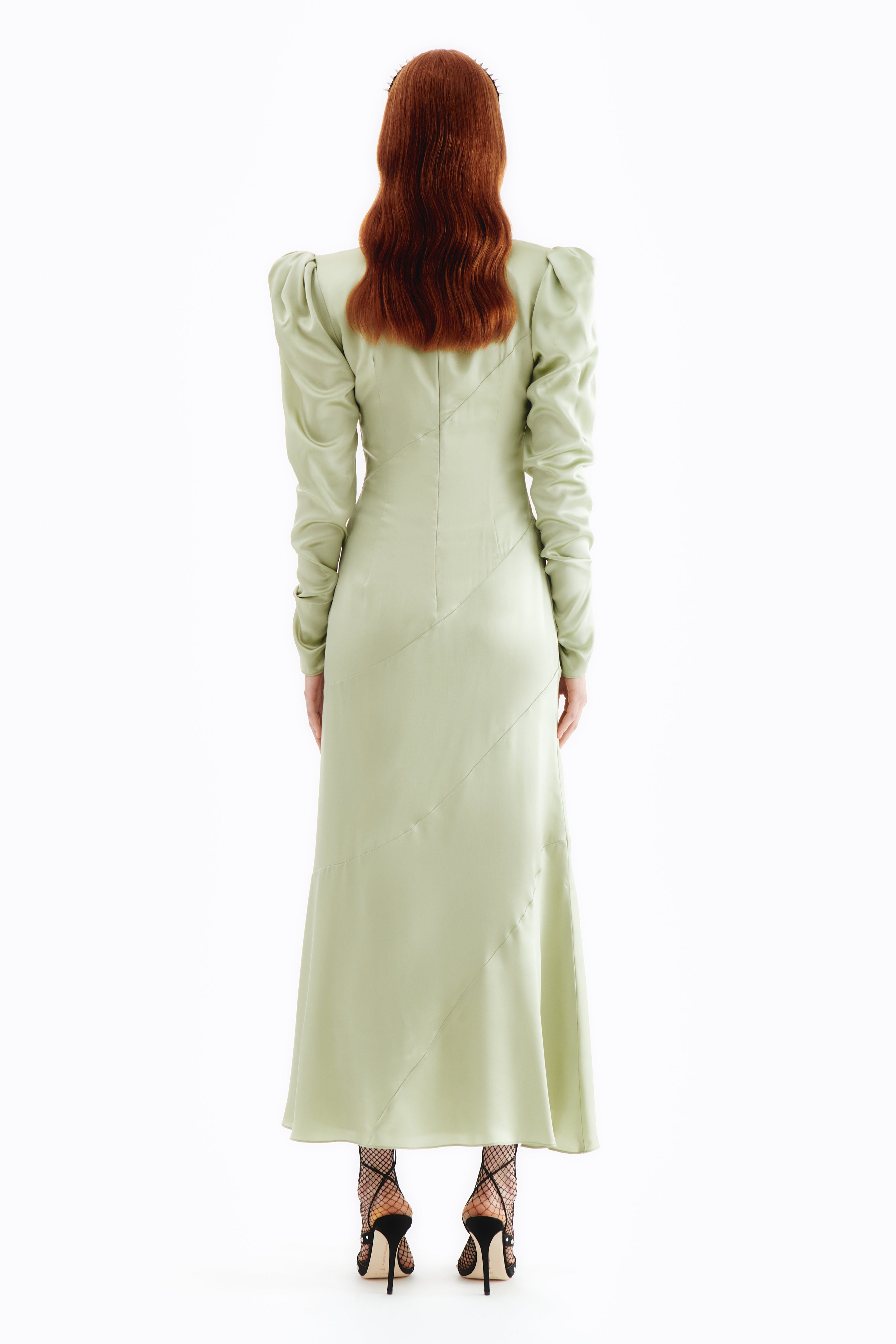 ワンピース ALESSANDRA RICH FW22 DRESS IN SATIN (FAB3113_F37181709) ALESSANDRA RICH Draped silk-satin midi dress | THE OUTNET