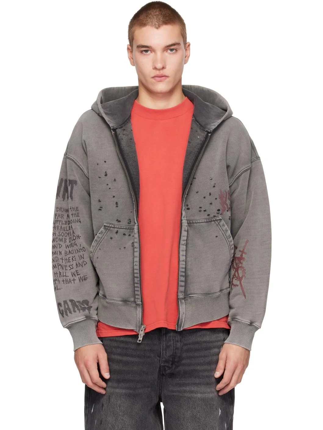 Gray Skool Halen Zip Hoodie - 1