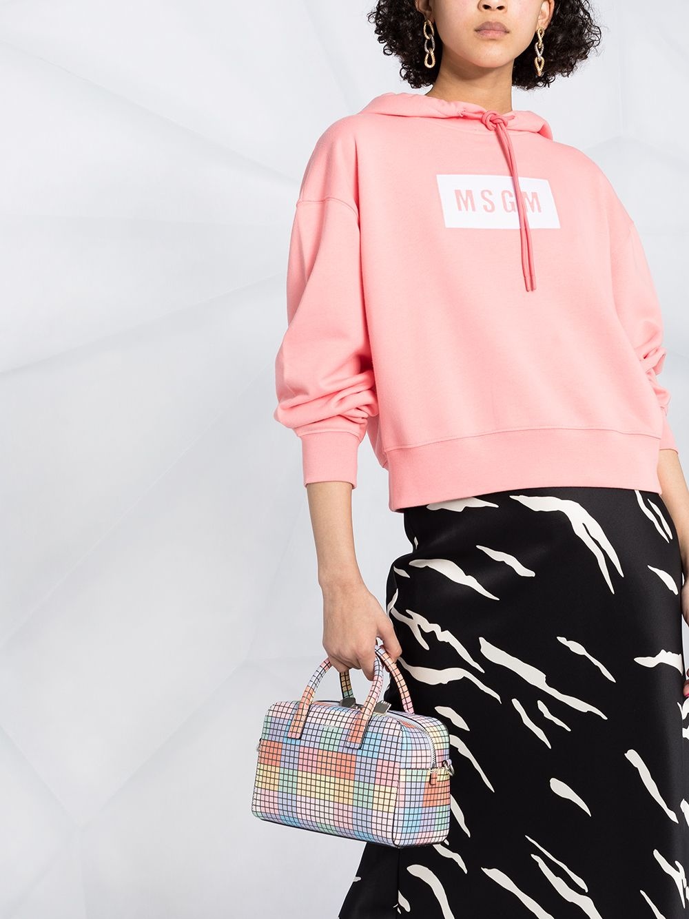 logo print cotton hoodie - 5