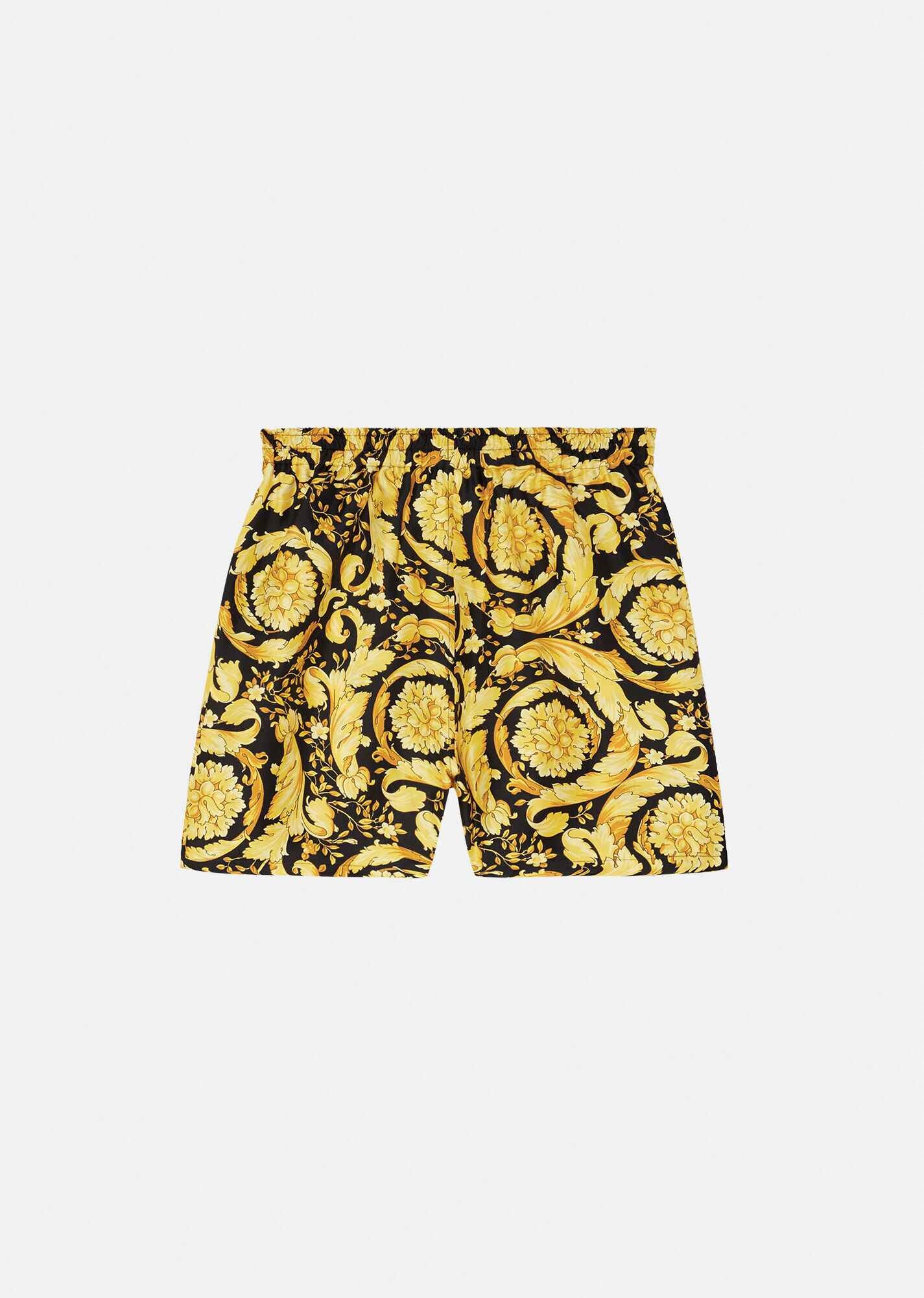 Barocco Print Silk Pajama Shorts - 3
