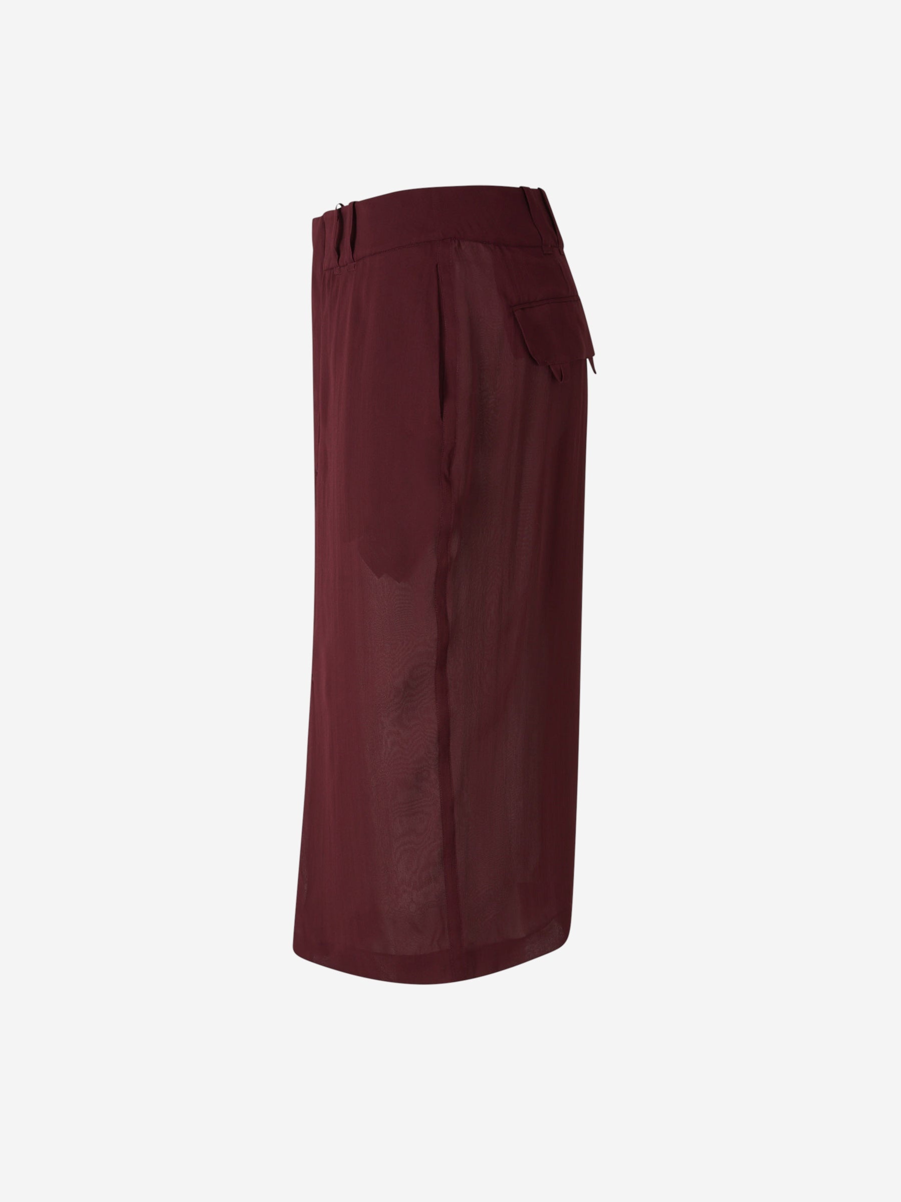 SILK MIDI SKIRT - 2