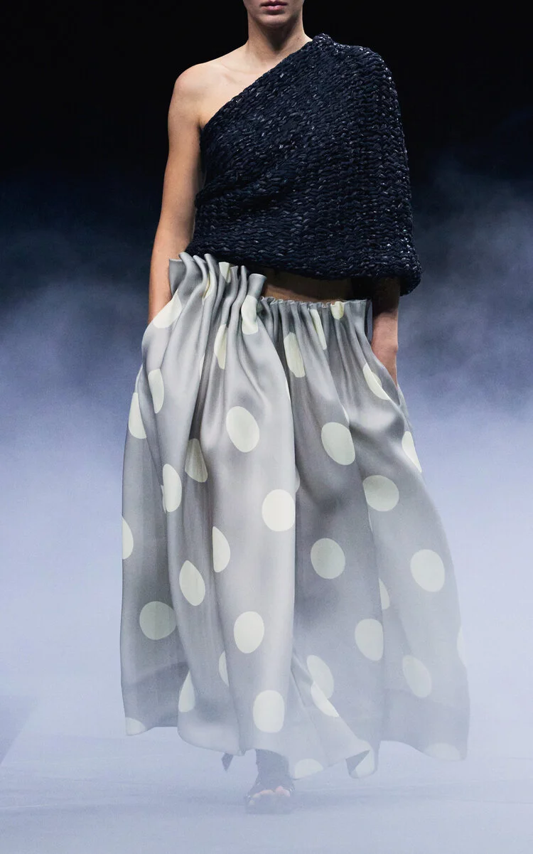 Riley Pleated Silk Gazar Maxi Skirt print - 1