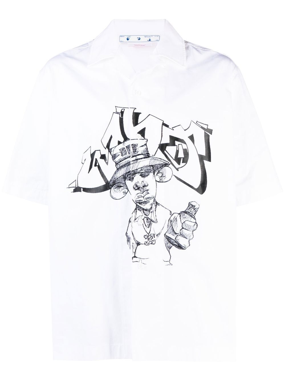 graphic-print short sleeve shirt - 1