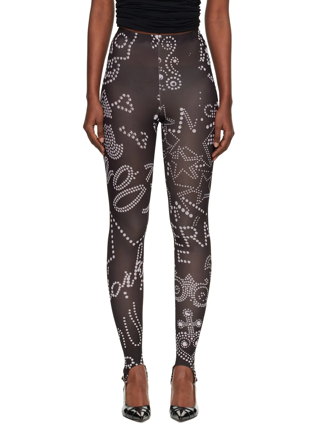 Black Rhinestuds Leggings - 1