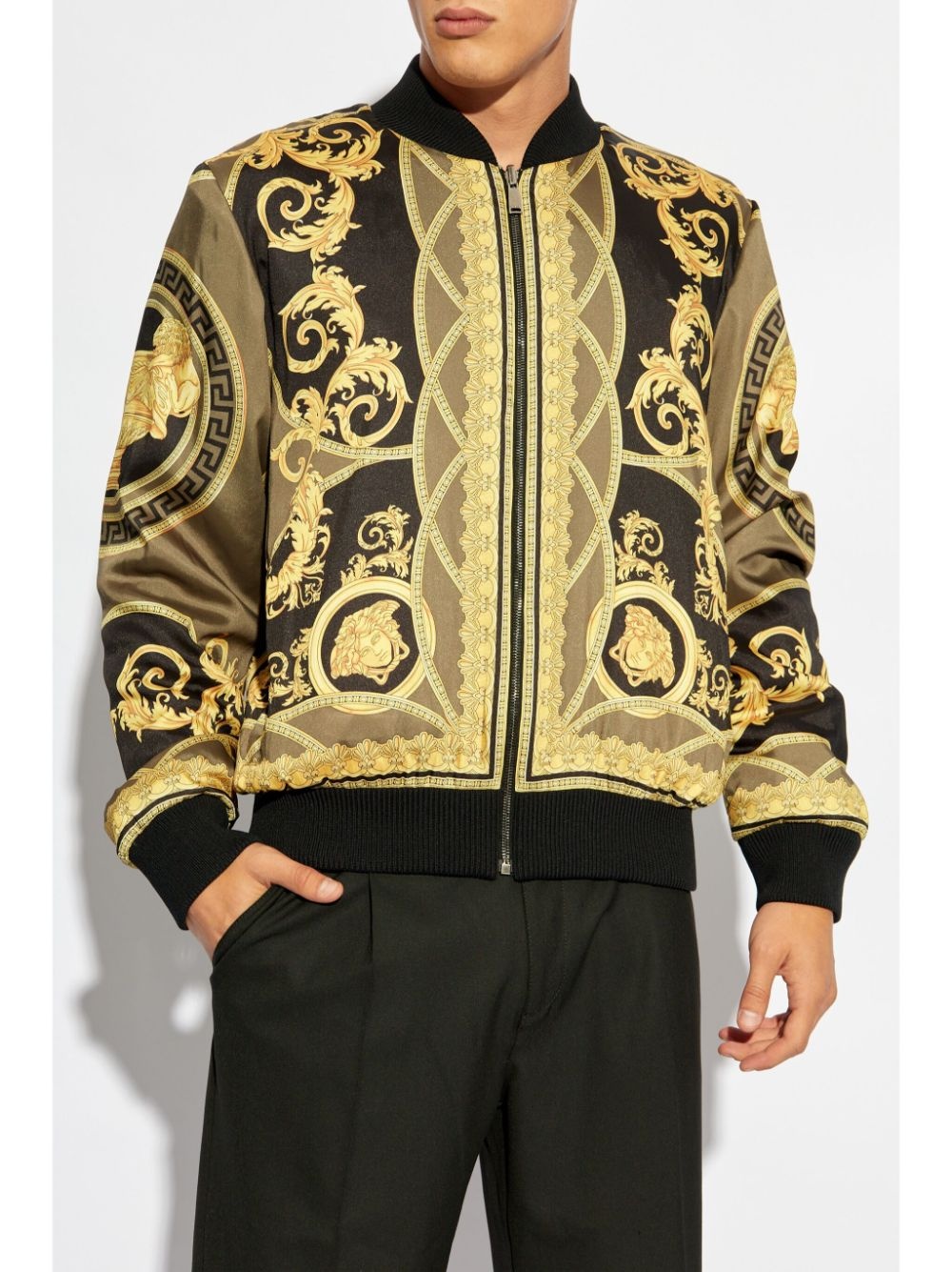 Barocco print bomber jacket - 5