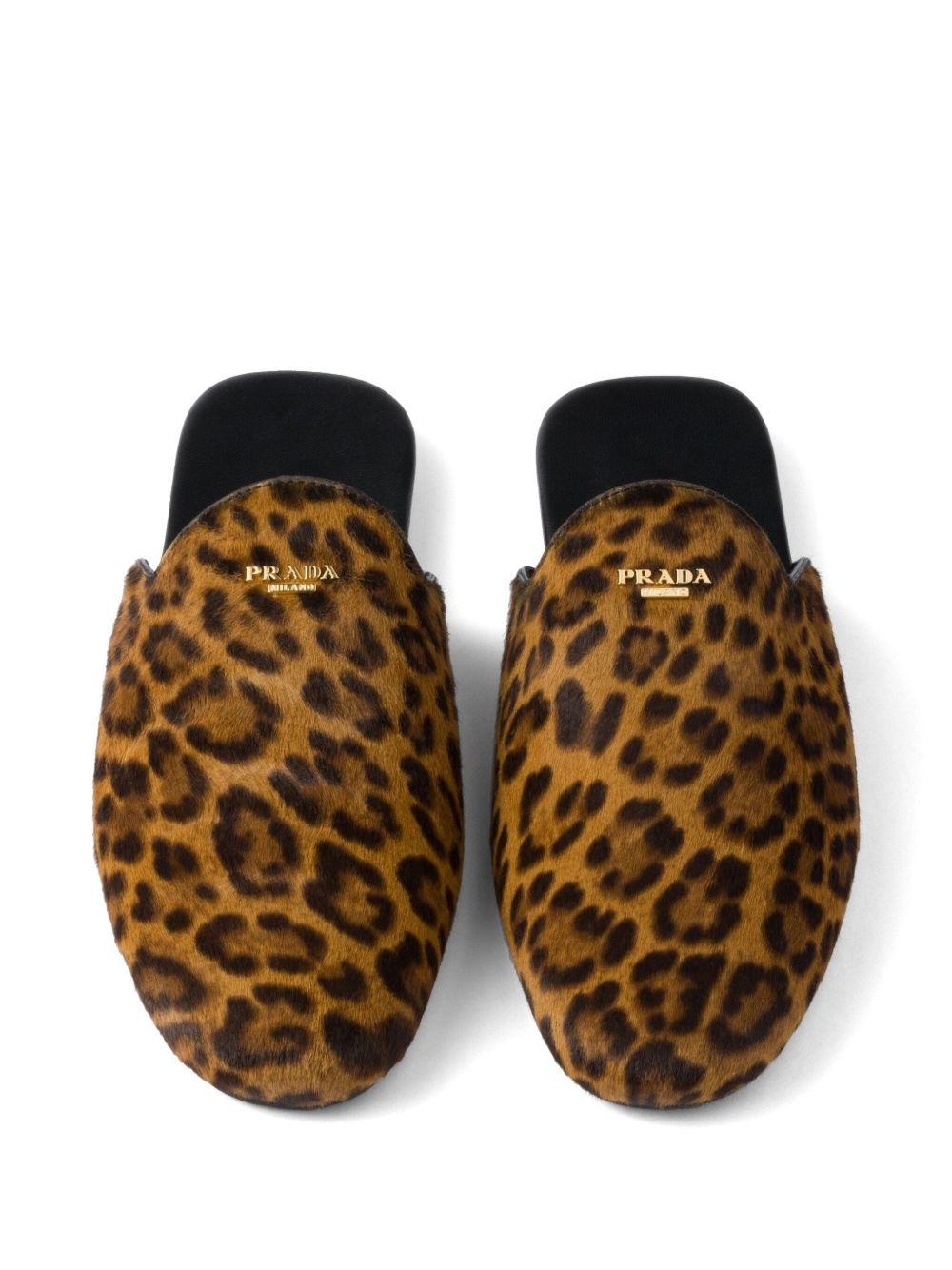 leopard-print leather mules - 4