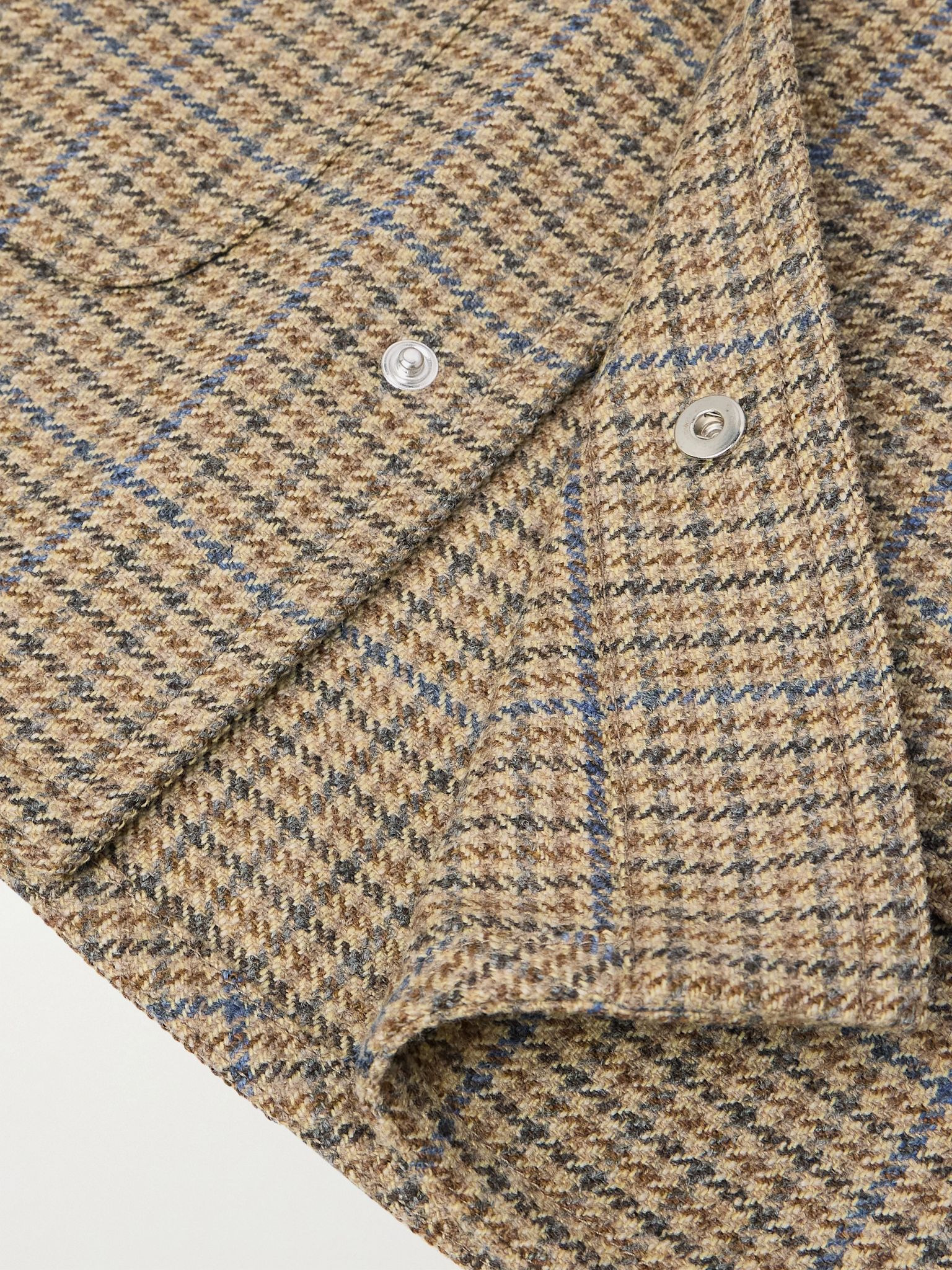 Houndstooth Wool Jacket Brown - 5