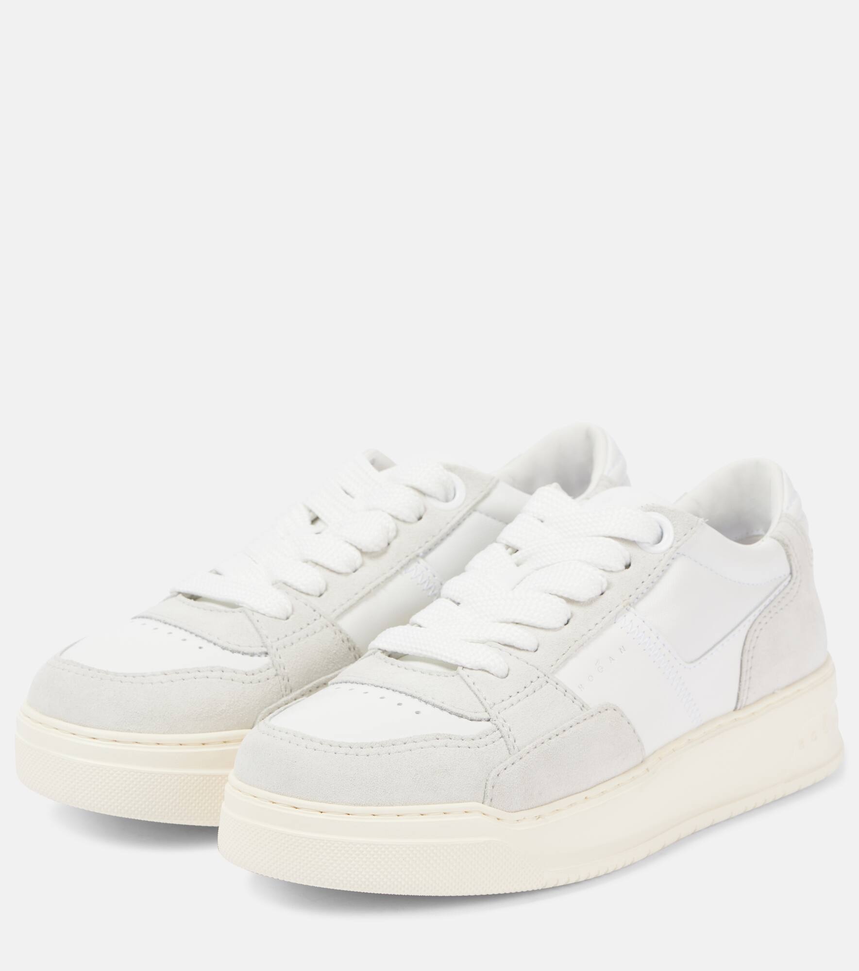 H667 suede-trimmed leather sneakers - 4