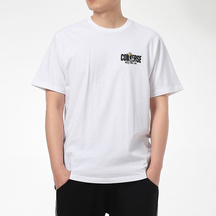 Converse Alphabet Cartoon Printing Sports Short Sleeve White 10021124-A02 - 3