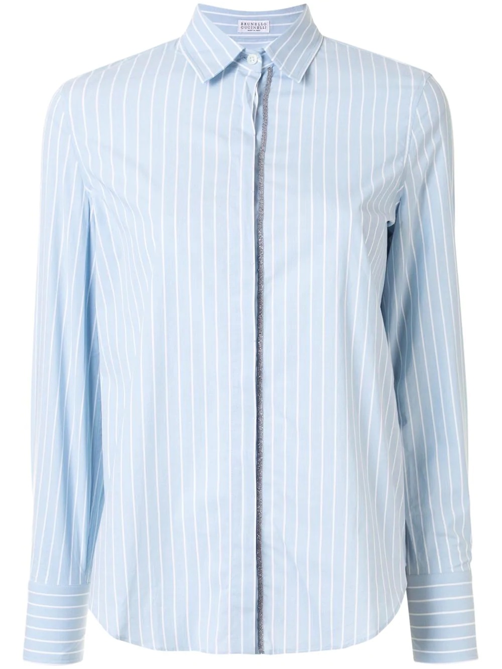 stripe-print metal detail shirt  - 1