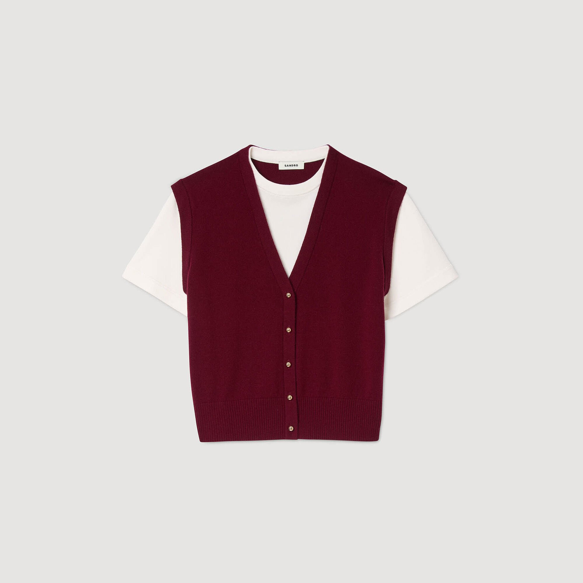 TWO-TONE WOOL AND CASHMERE SWEATER - 6