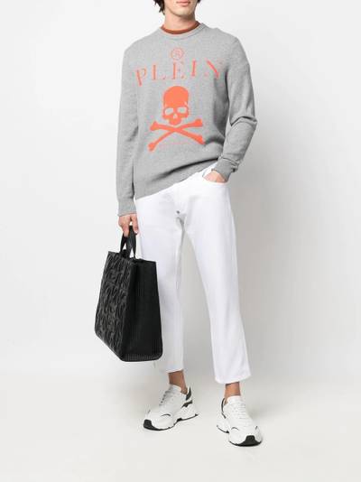 PHILIPP PLEIN logo-patch cropped jeans outlook